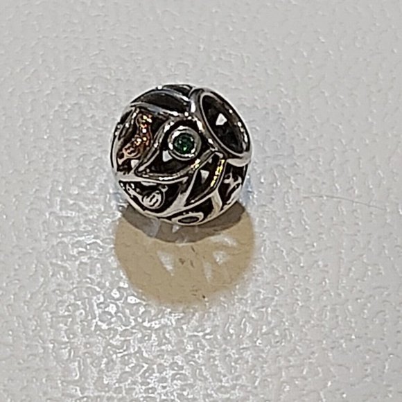 PANDORA *RETIRED* Sterling Silver Birds of a Feather w/14K Gold 791213CZN - Picture 6 of 7